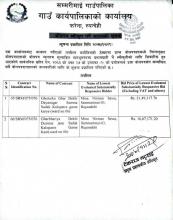 बोलपत्र स्वीकृत गर्ने आशयको सुचना